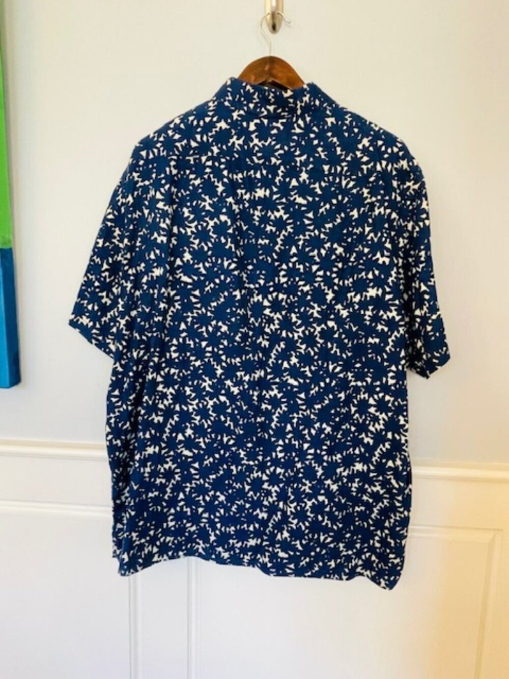 Michael Kors 100% Linen Abstract Floral Men's Camp Shirt Short Sleeve XL - Picture 5 of 8